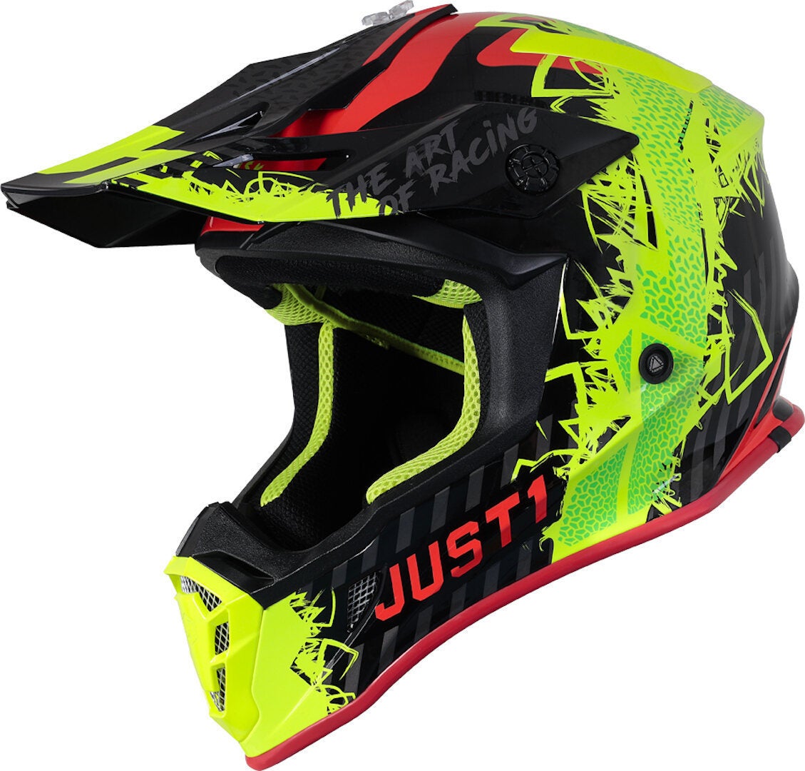 Just1 J38 Mask Casco motocross giallo/rosso/nero M (57/58) Figura 1