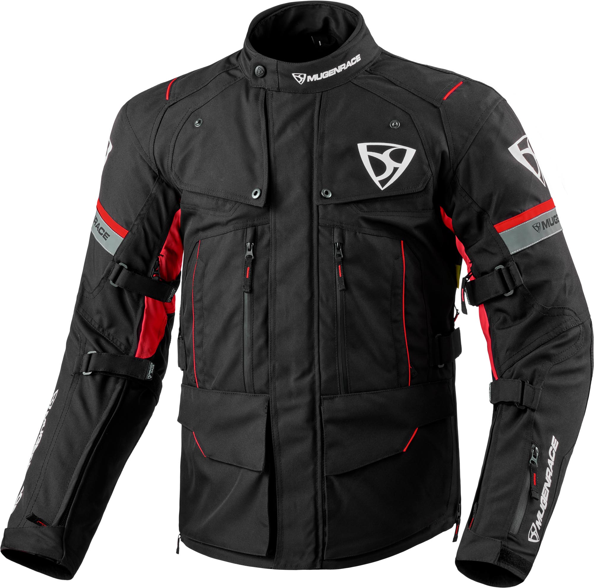 MUGENRACE T-Uno waterproof Motorcycle Textile Jacket black/red M Figure 1