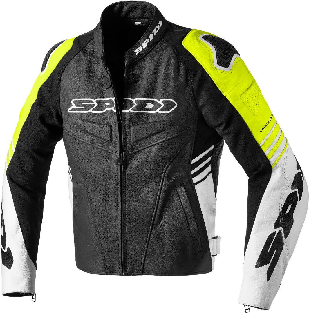 Spidi Track Warrior Motorcycle Leather Jacket black/yellow 54 Figure 1