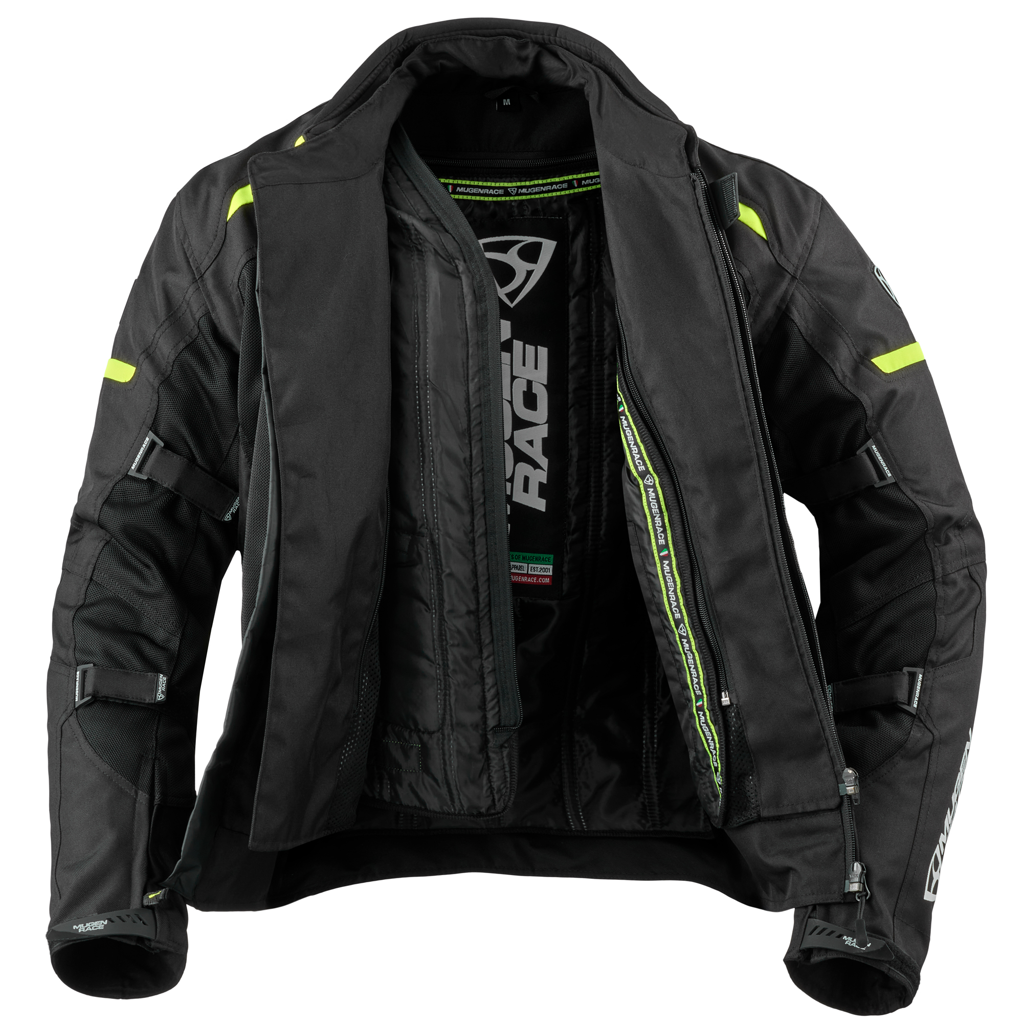 MUGENRACE Fuggire-A Motorcykel Textil Jacka svart/gul 3XL Figur 4