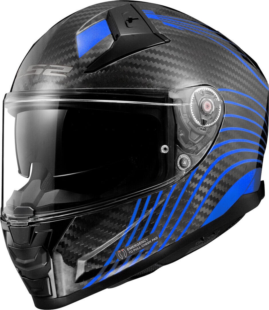 LS2 FF811 Vector II Carbon Flux Helmet black/blue L (59/60) Figure 1