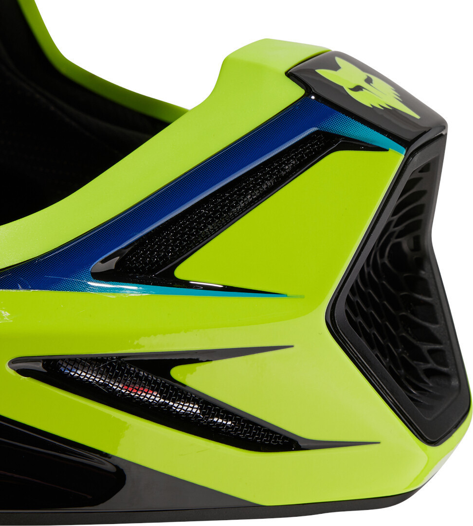 FOX V3 Streak Cască de motocross pentru tineret Negru/Verde Y/S (49/51) Figura 3