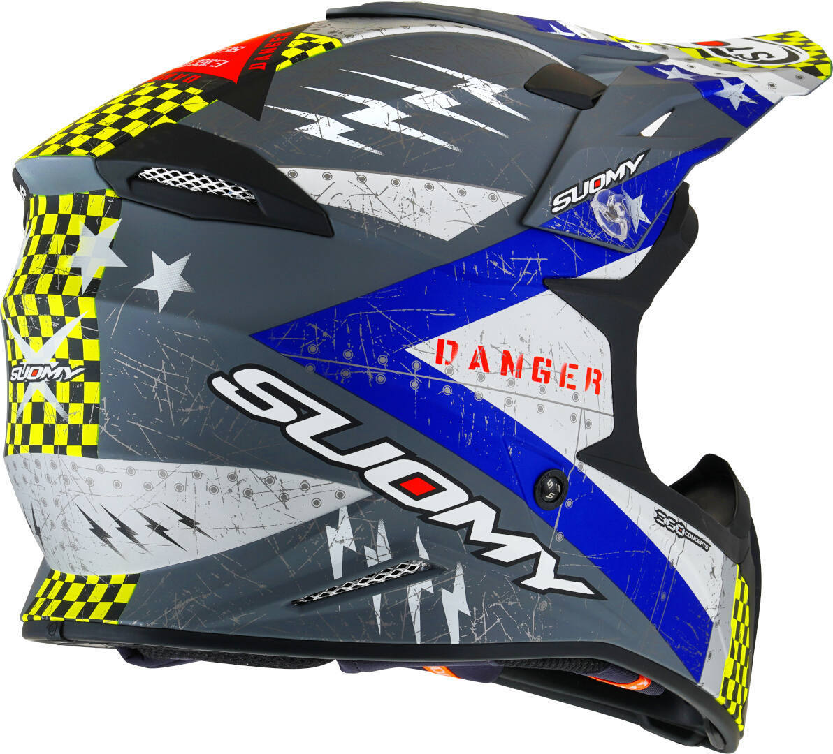 Suomy X-Wing Jetfighter E06 Motocross hjelm grå mat/blå XXL (63) Figur 3
