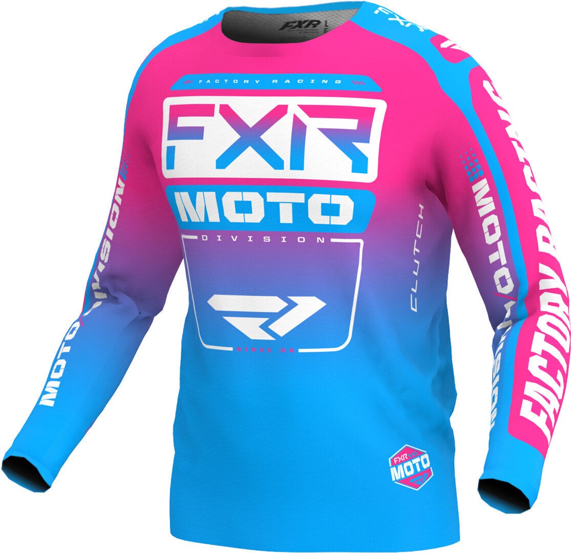 FXR Clutch 2024 Motocross trøje pink/blå M Figur 1