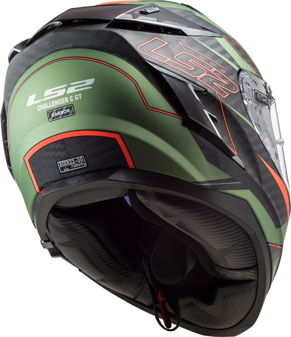 LS2 FF327 Challenger Fold Carbon Casque Vert/Noir/Orange S (55/56) Figure 5
