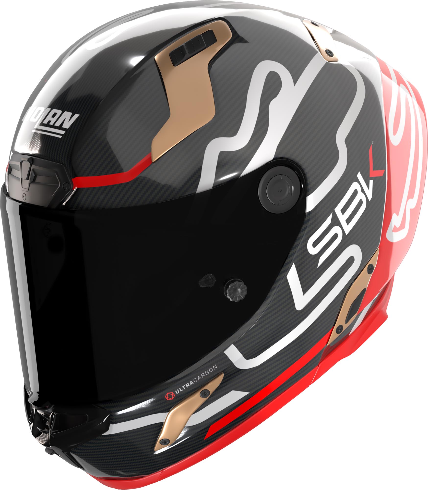 Nolan X-804 RS Ultra Carbon SBK Hjälm Grå/röd M (58) Figur 1