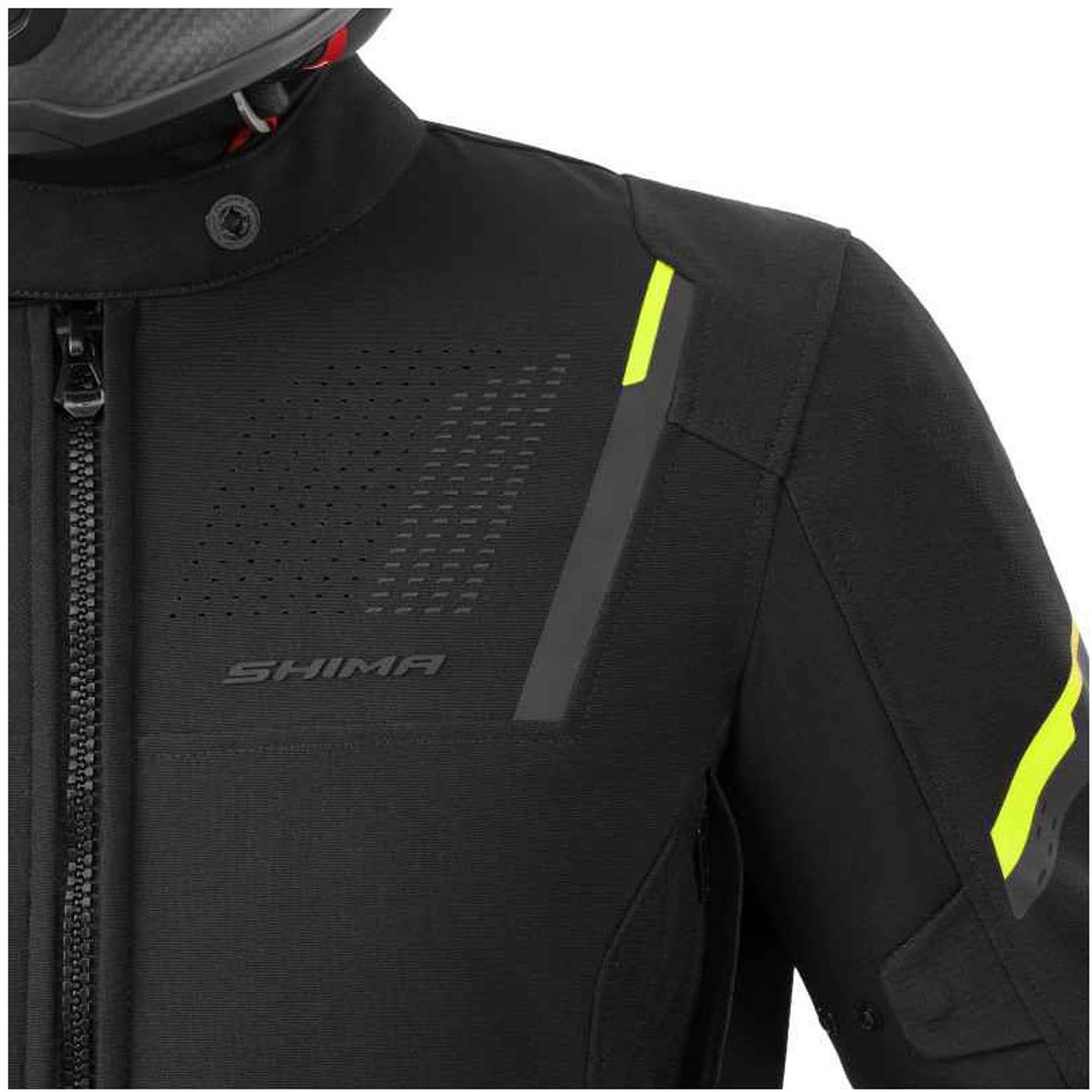 SHIMA Rush 3.0 Motorcykeltextiljacka svart/gul L Figur 17