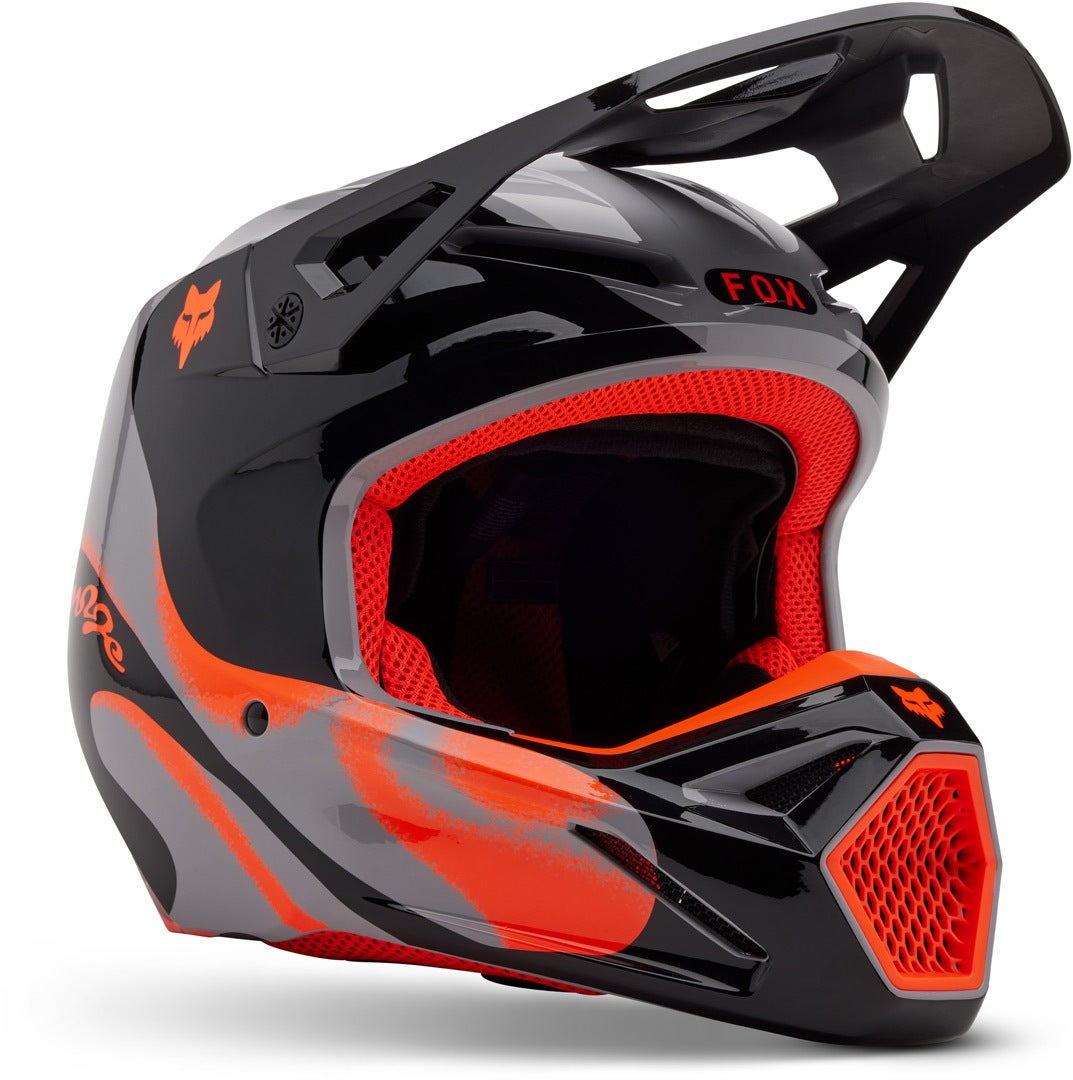 FOX V1 Emotion Motocross hjelm sort/grå/orange L (59/60) Figur 1