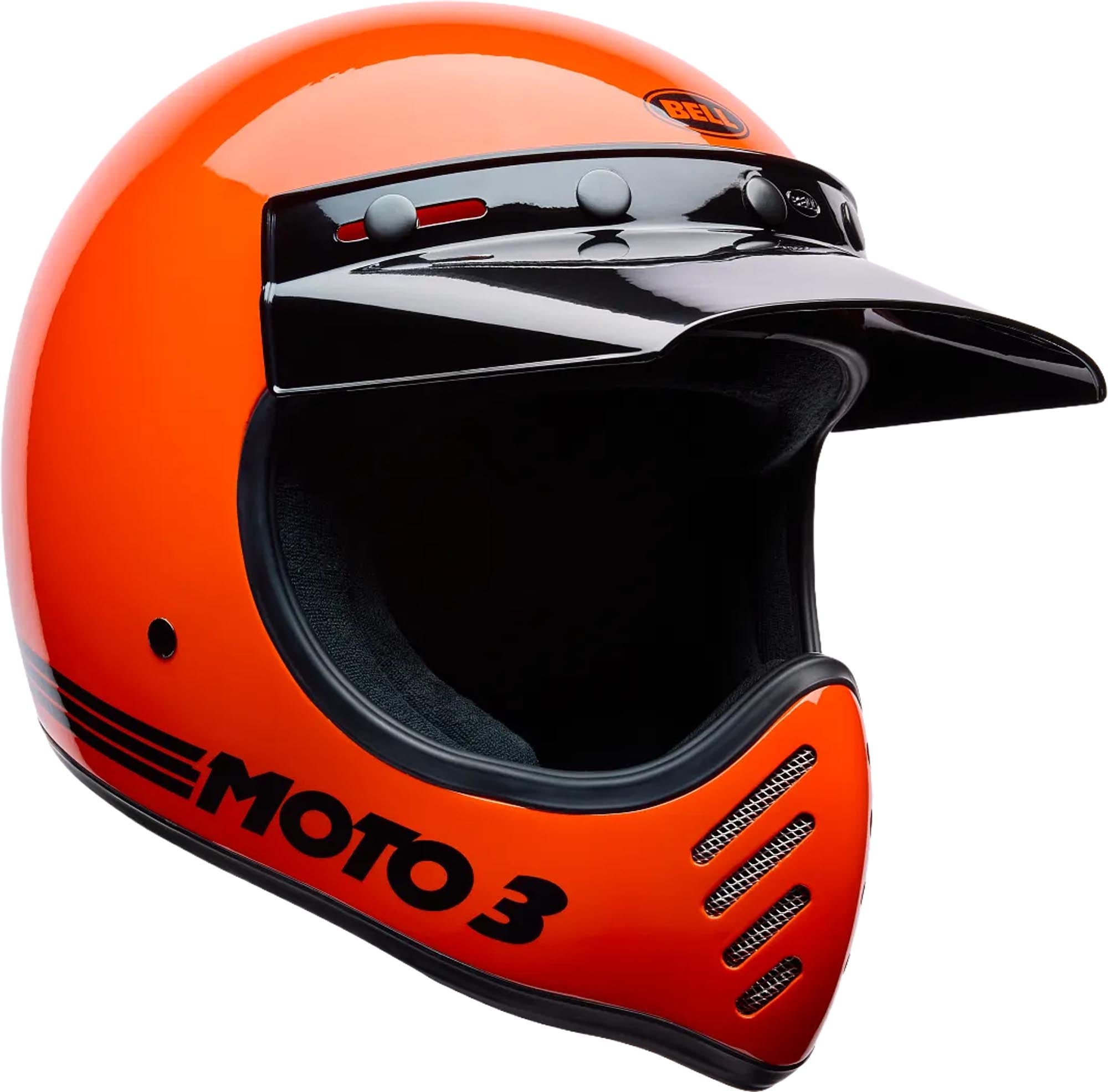 Bell Moto-3 Classic Gloss Org Motocross Helmet-image-795023203