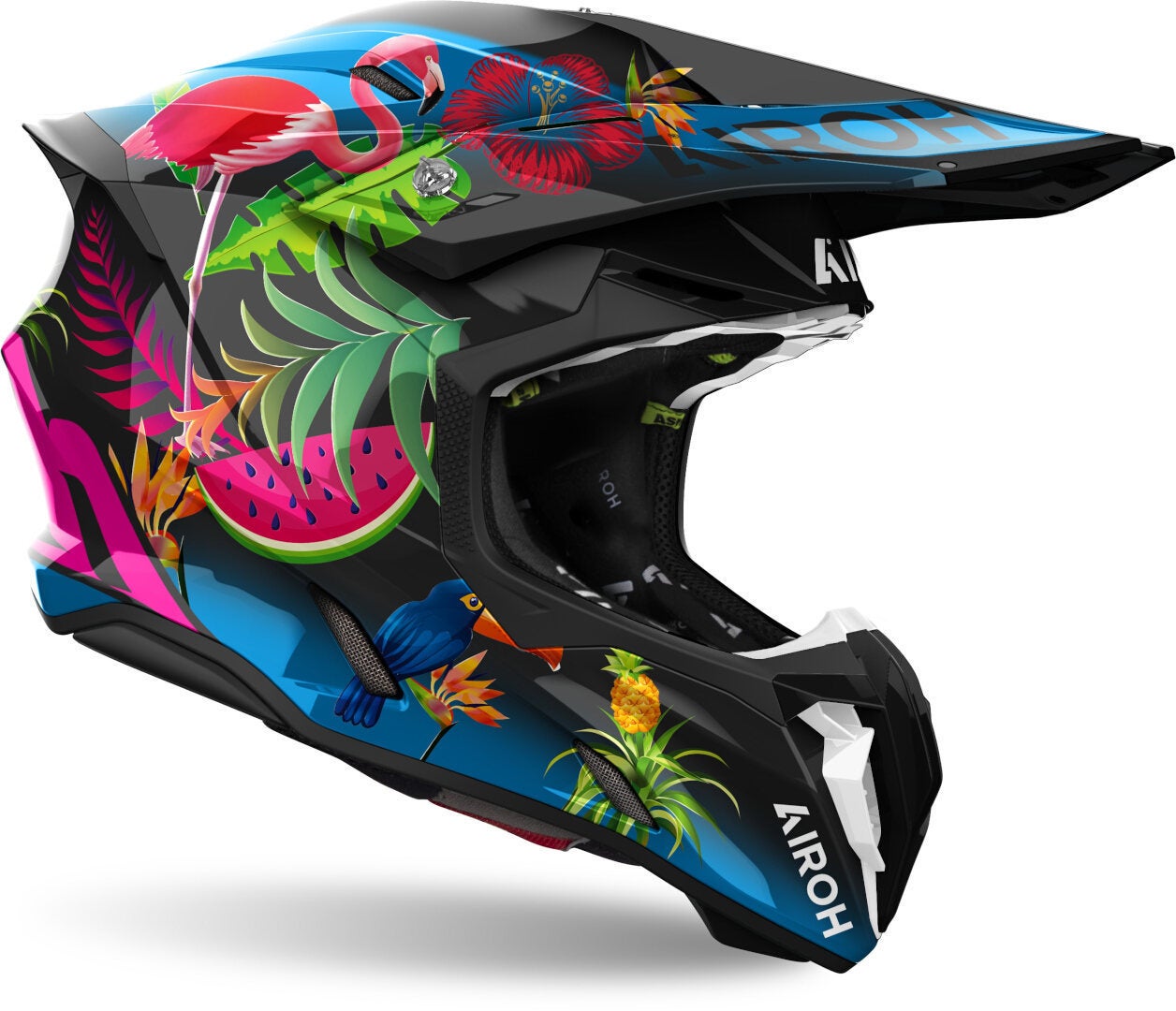 Side view of Airoh Twist 3 Amazonia Motocross Helmet
