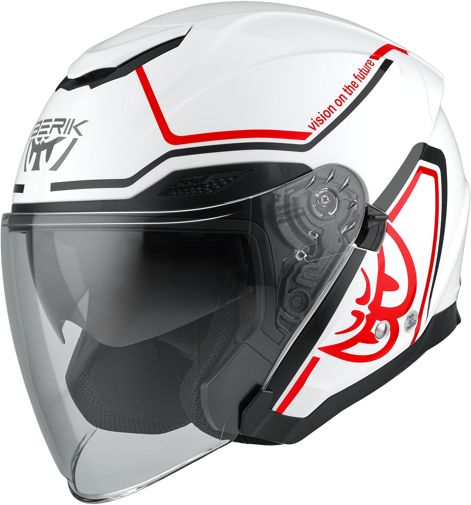 Berik OF669 Balika Casque à réaction Blanc/Rouge L Figure 1