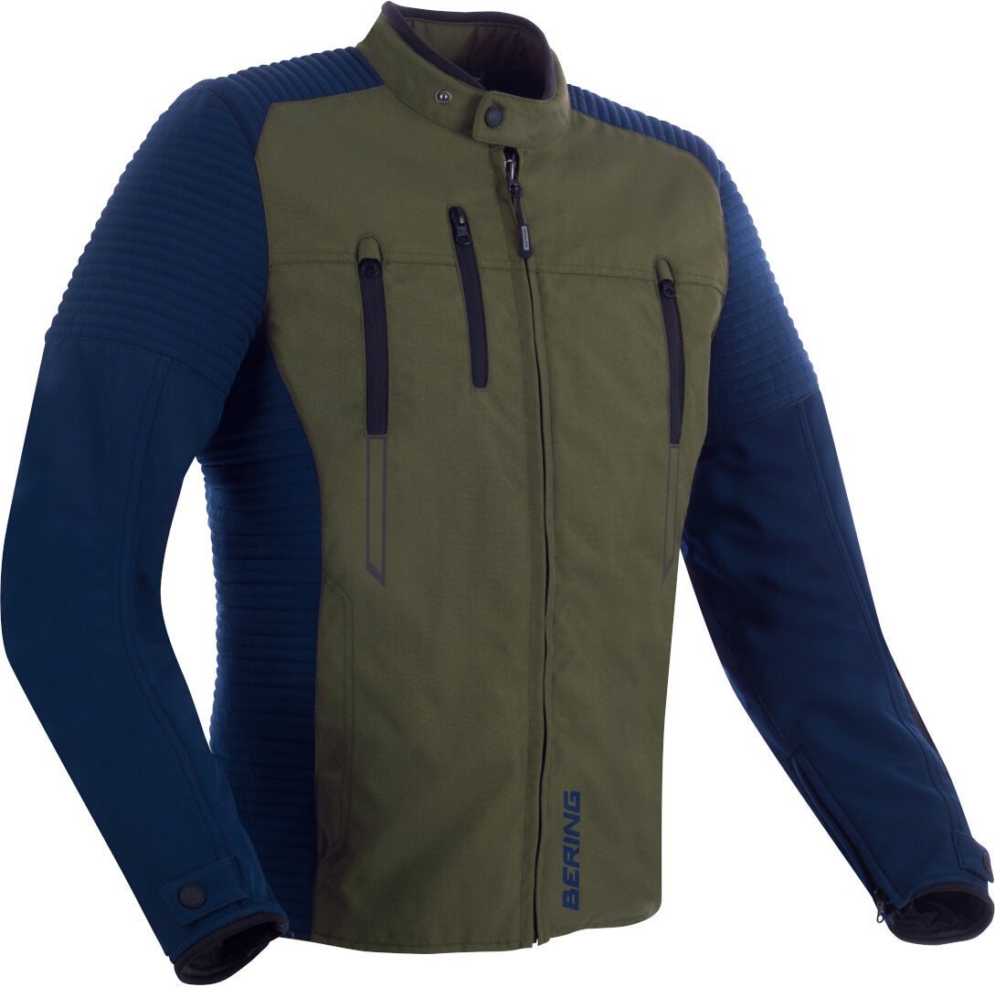 Bering Crosser waterdichte motorfiets textiel jas Khaki/Marineblauw XL Figuur 1