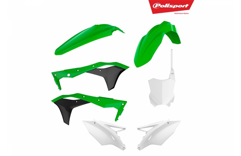 POLISPORT Kit din plastic Culoarea OEM (2017) Verde/Negru/Alb Kawasaki KX250F Figura 2