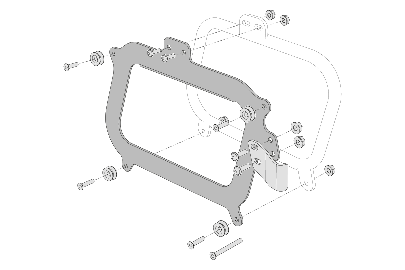 Kit adaptor SW-Motech pentru portavionul Givi - 2 piese. Pentru cazurile TRAX ADV/EVO. Figura 2