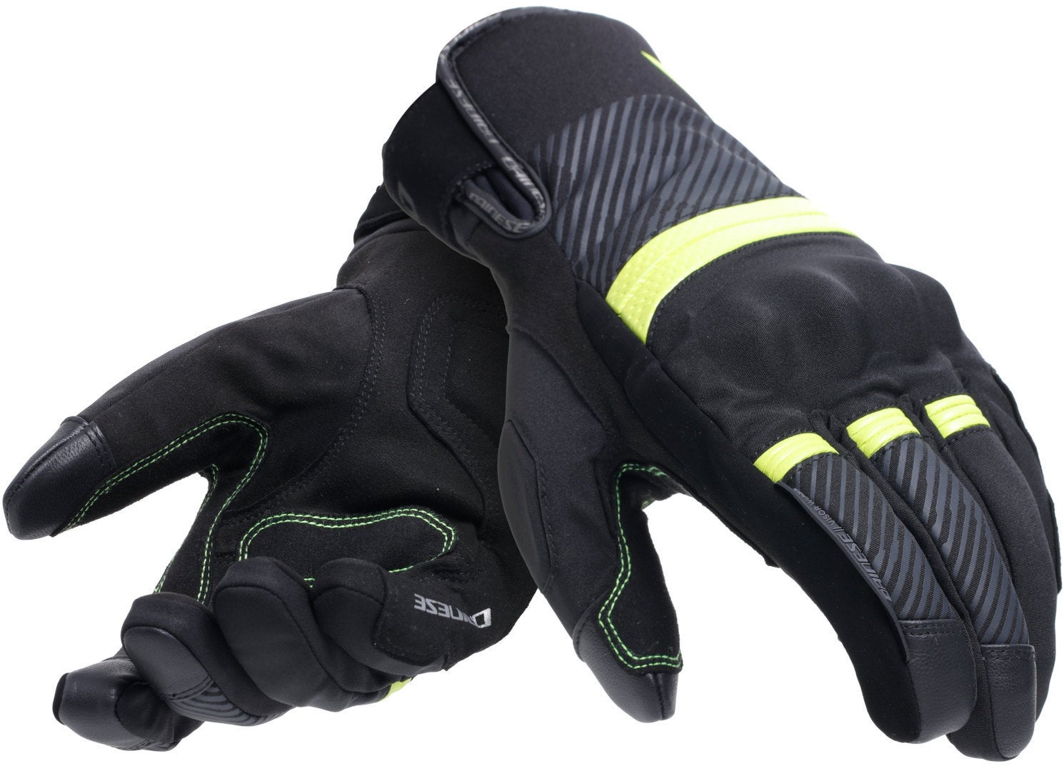 Dainese Fulmine D-Dry Motorcykel handsker sort/gul XL Figur 1