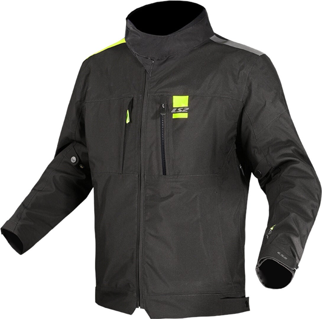 LS2 Titanium waterproof Motorcycle Textile Jacket black/neon XXL Figure 1