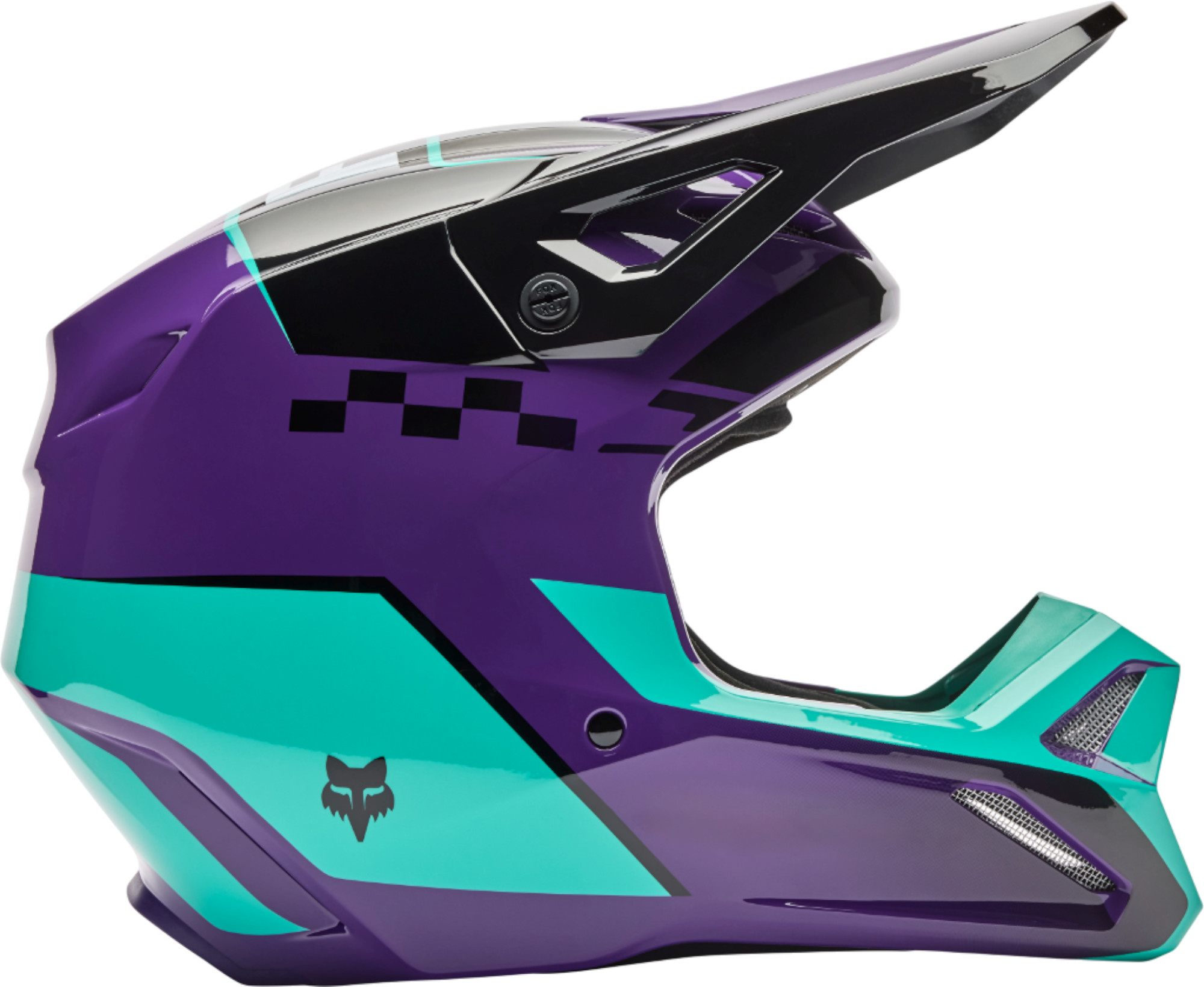 FOX V1 Collect Cască de motocross mov/verde S (55/56) Figura 2