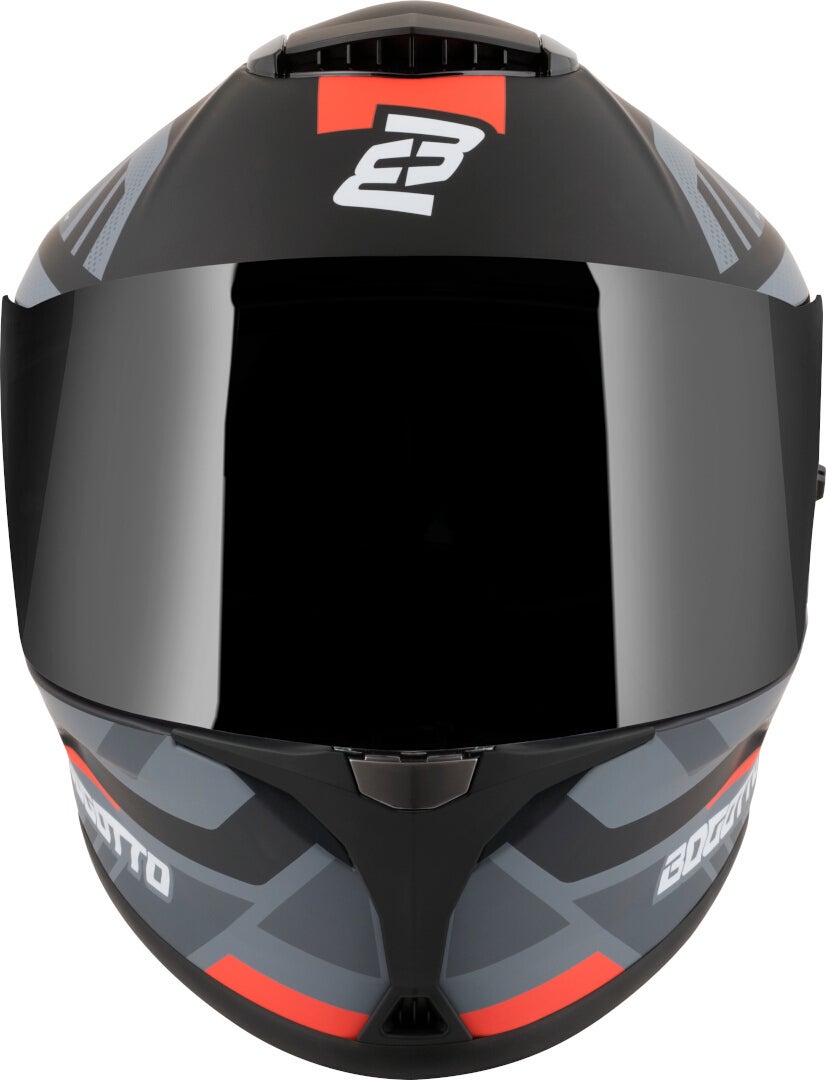 Bogotto Phantom Codex Glasvezel helm zwart/grijs/rood S Figuur 8