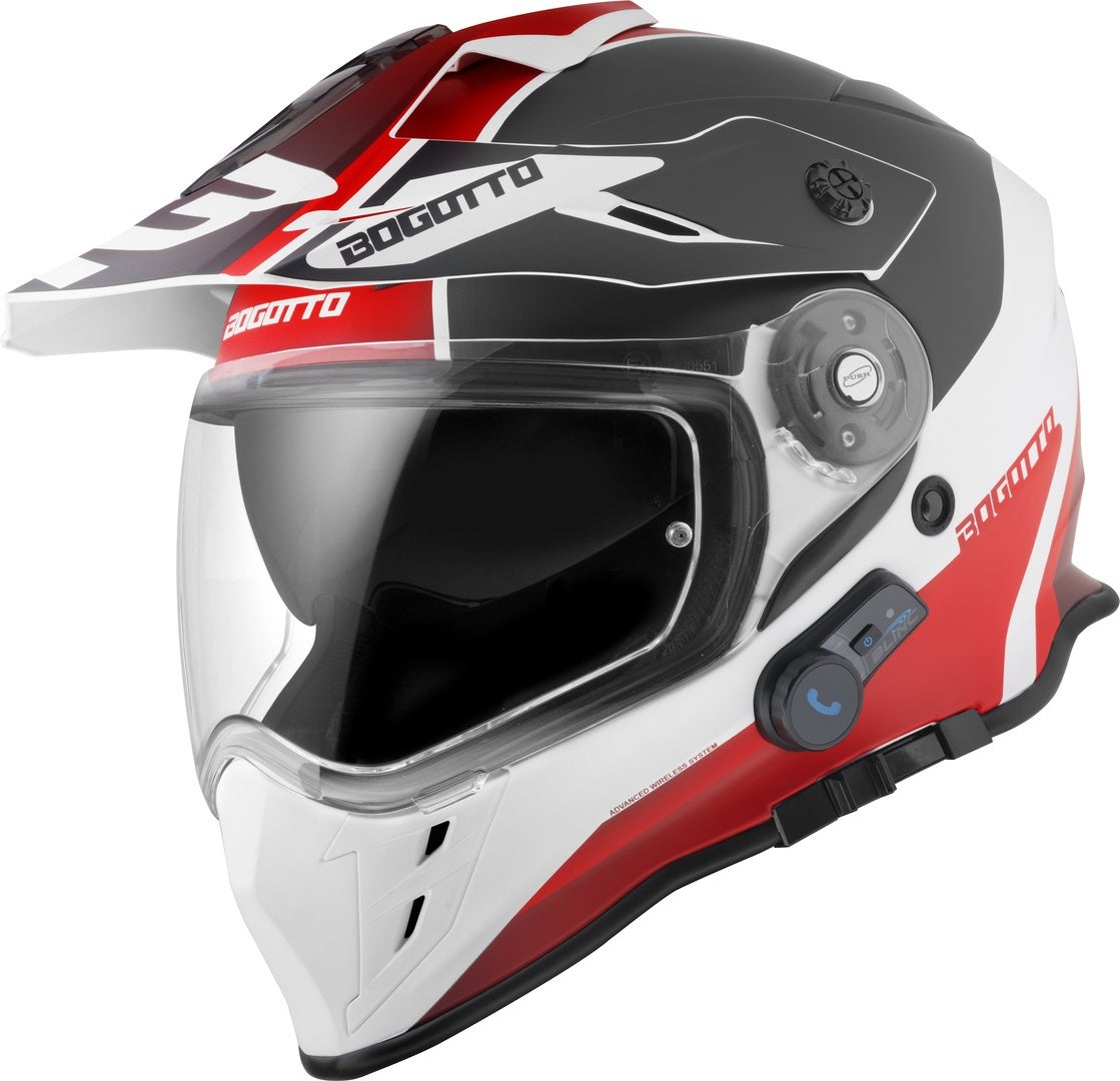 Bogotto H331 BT Tour EVO Bluetooth Enduro Helmet black matt/red/white 2XL Figure 2