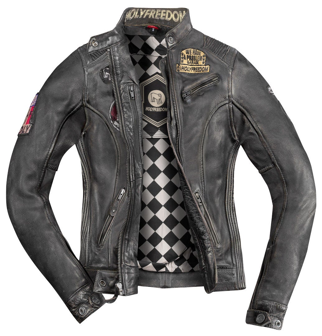 HolyFreedom Zero Damen Motorrad Lederjacke schwarz XXL Abbildung 2