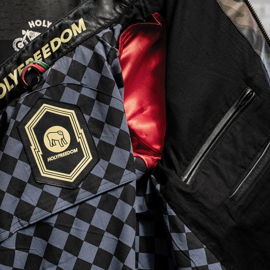 HolyFreedom Zero Camo Motorrad Lederjacke M Abbildung 12