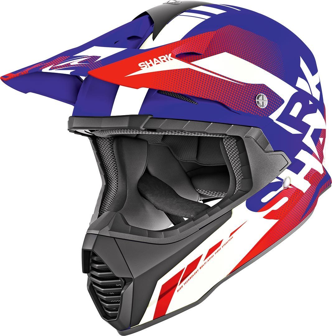 Shark Varial Anger Cască de motocross Albastru/Roșu/Alb M (57/58) Figura 1