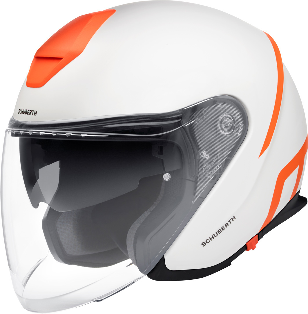Schuberth M1 Pro Strike Jet Helmet white/orange L (59) Figure 1