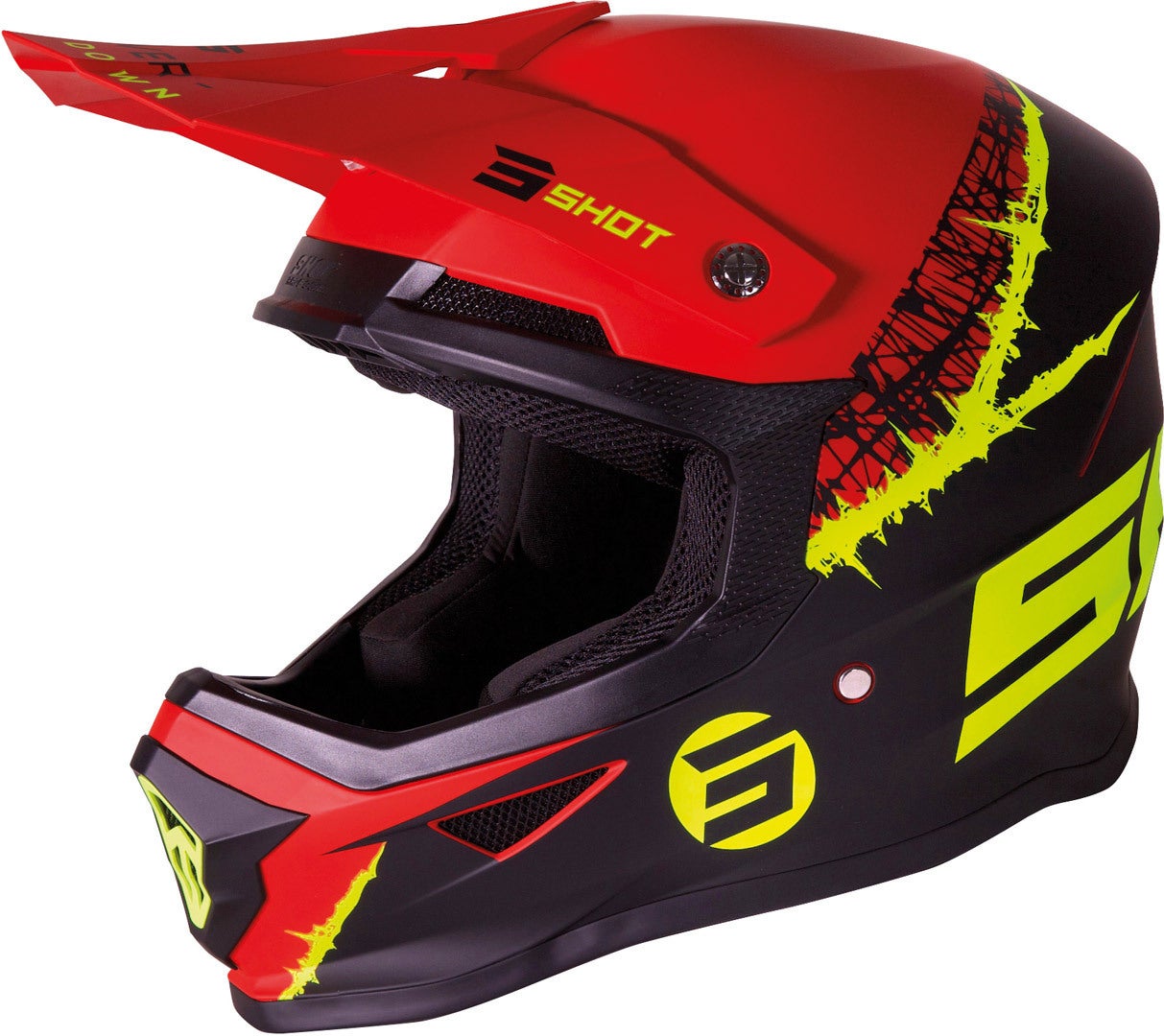 Shot Furious Storm Casco Motocross rosso/giallo S (55/56) Figura 1