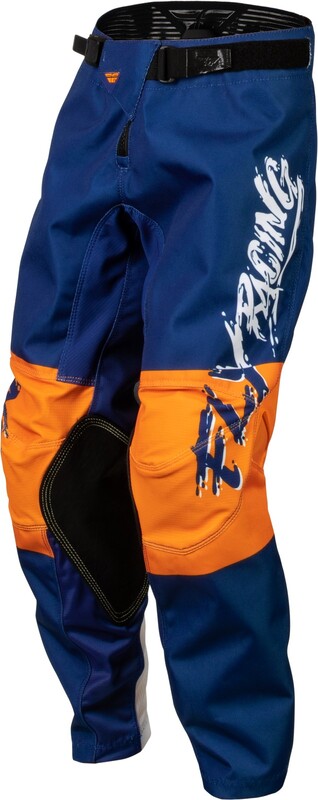 FLY Racing Youth Kinetic Khaos Byxor Vit/Marinblå/Orange Figur 5
