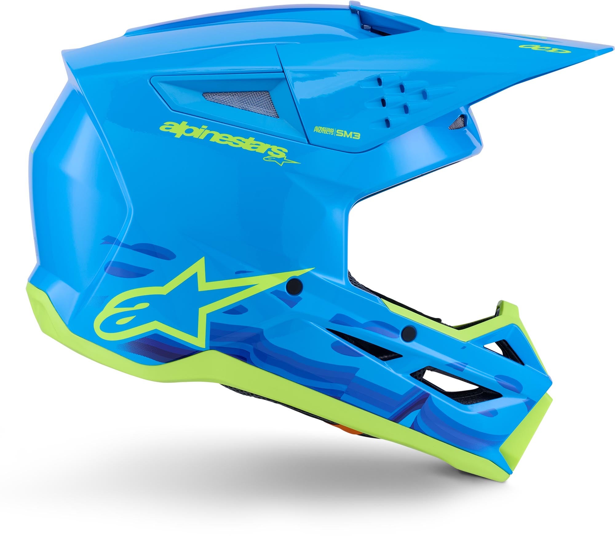 Alpinestars S-M3 Force Motocross Helm blau/gelb L (59/60) Abbildung 5