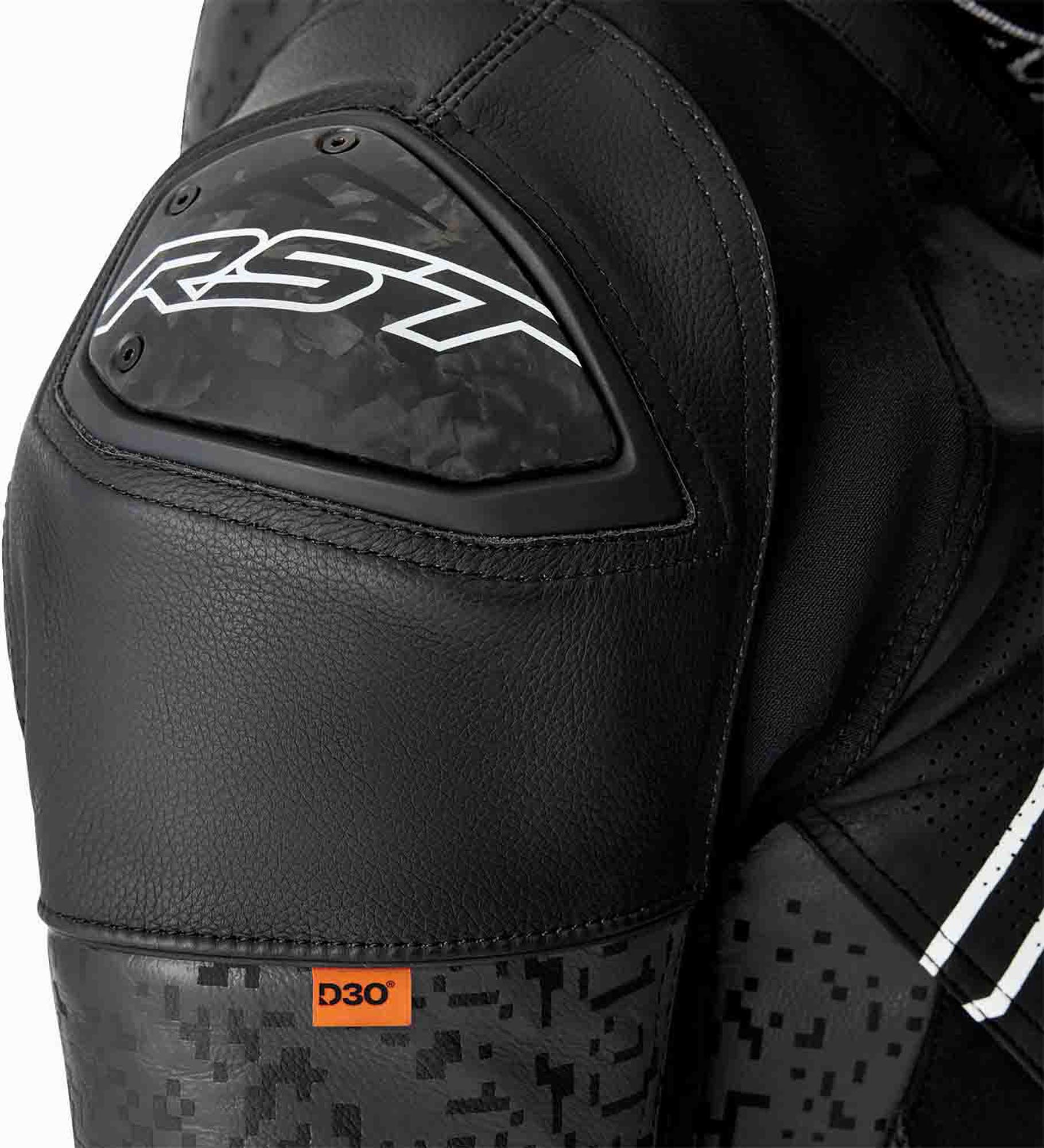 RST Pro Series Supersport-K D3O perforerad motorcykelläderjacka svart 50 Figur 4