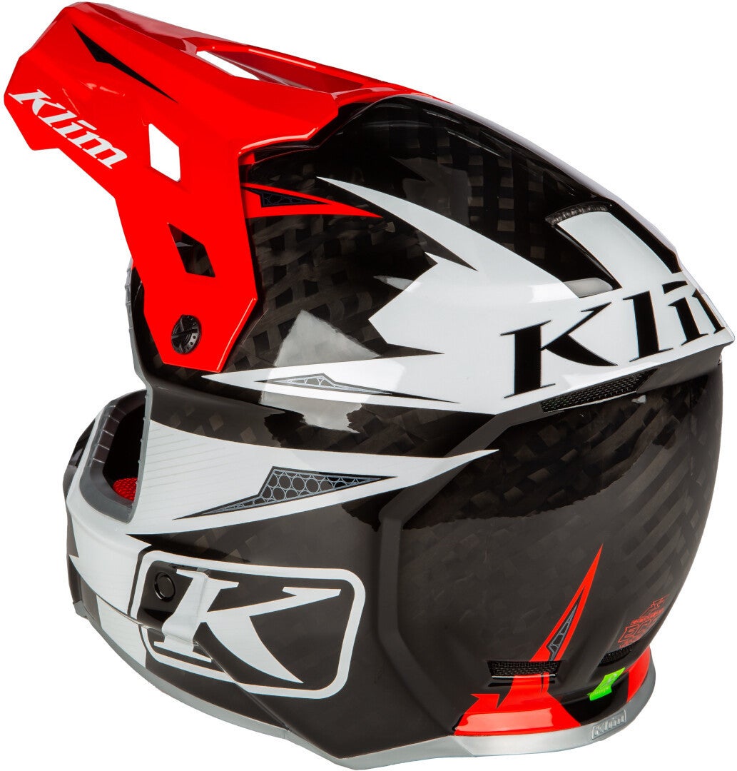 Klim F3 Carbon Pro Casco Motocross rosso/nero/bianco L (58/59) Figura 2