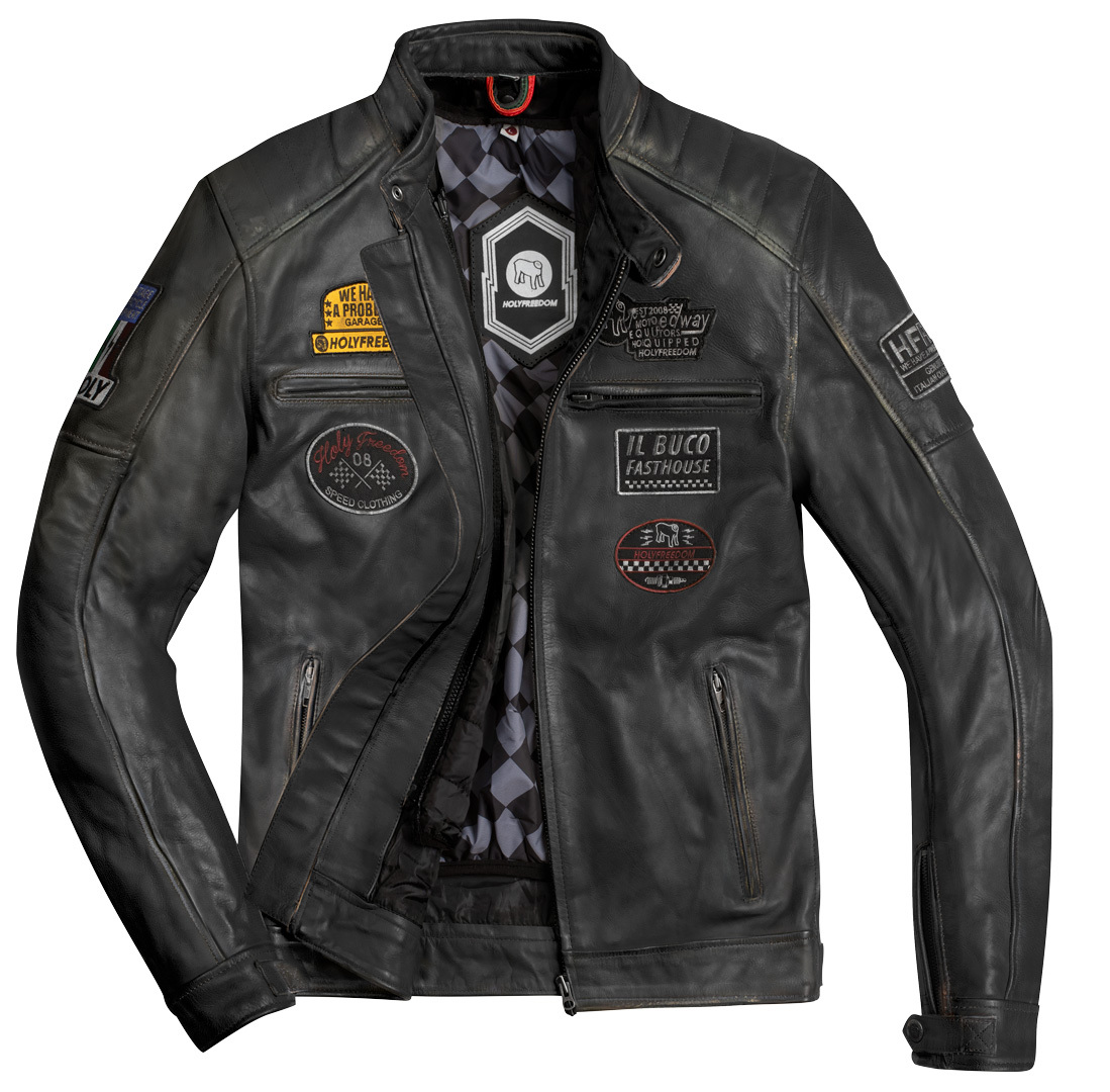 HolyFreedom Zero Evolution Motorrad Lederjacke schwarz 3XL Abbildung 2