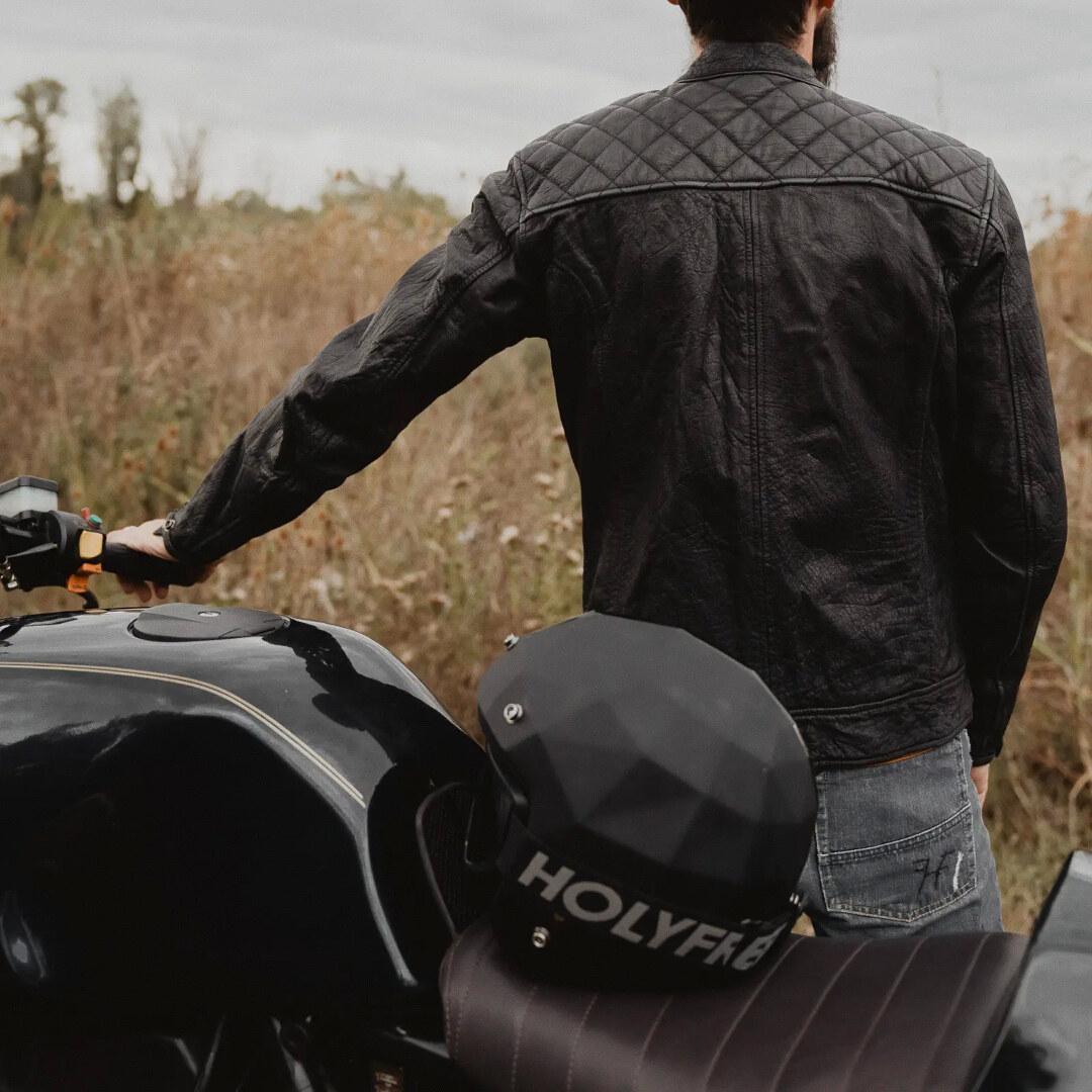 HolyFreedom Burn Out Black Motorrad Lederjacke S Abbildung 6