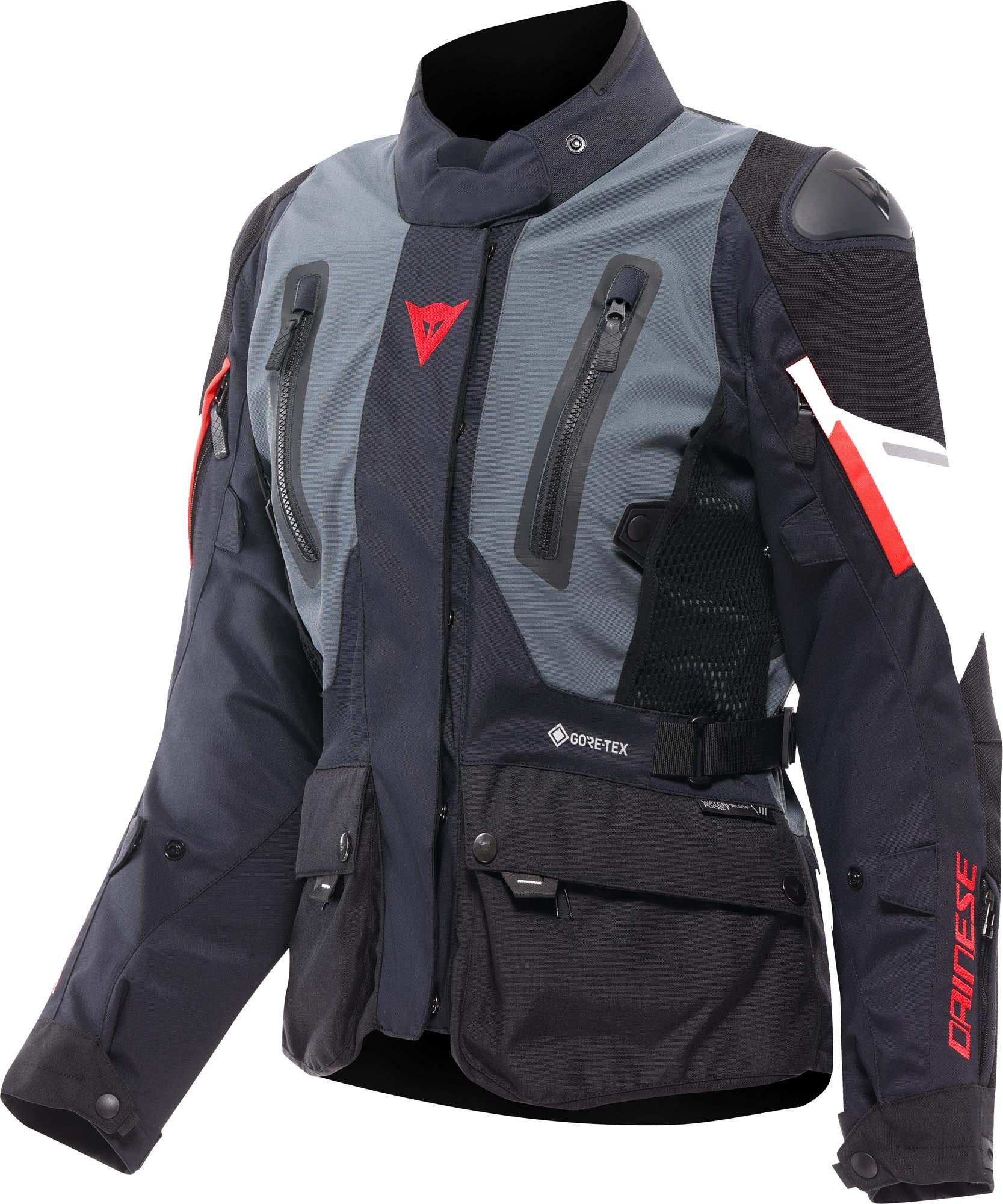 Dainese Carve Master 4 Gore-Tex wasserdichte Damen Motorrad Textiljacke schwarz/grau/rot 40 Abbildung 1
