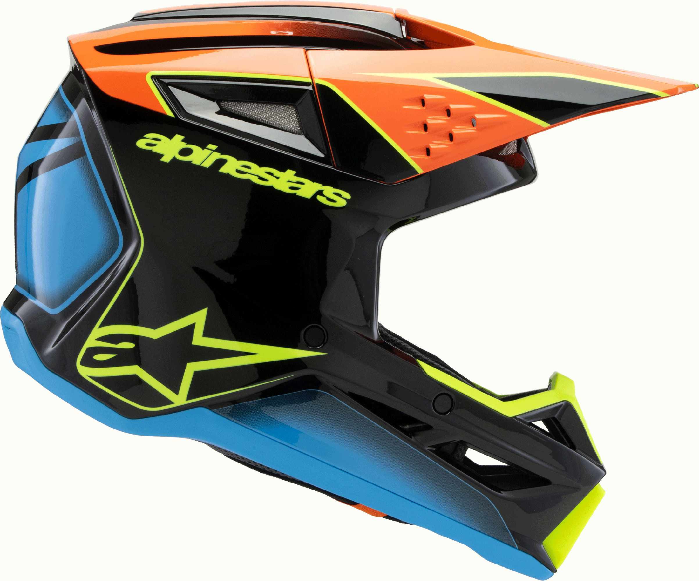 Alpinestars SM3 Fray Cască de motocross pentru tineret negru/albastru/galben Y/M (50/51) Figura 3