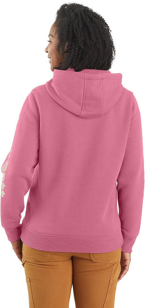 Carhartt Clarksburg Logo Sweat à capuche pour dames rose/blanc S Figure 5