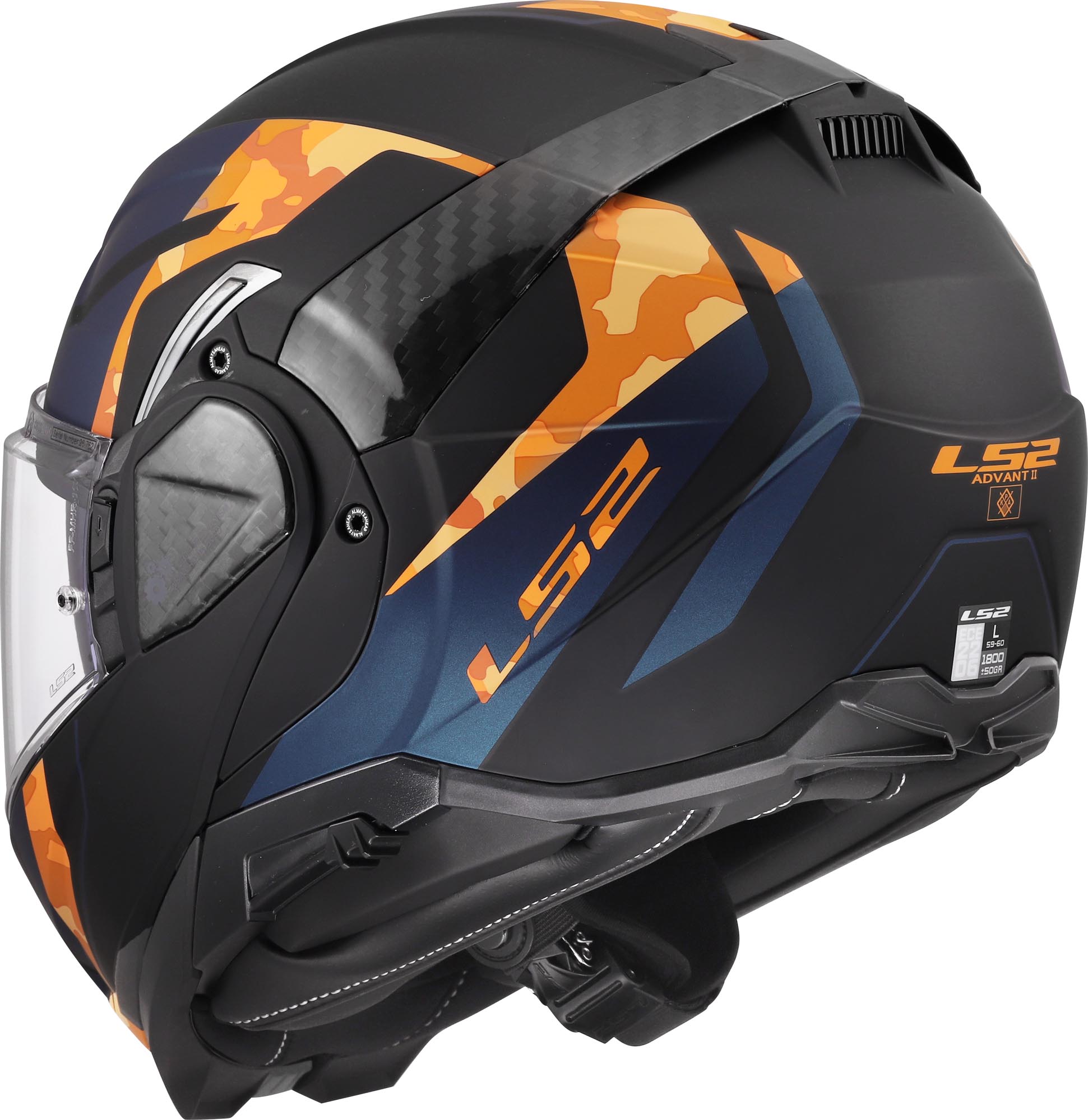 LS2 FF910 Advant II Glide Klapphelm schwarz/orange S (55/56) Abbildung 5