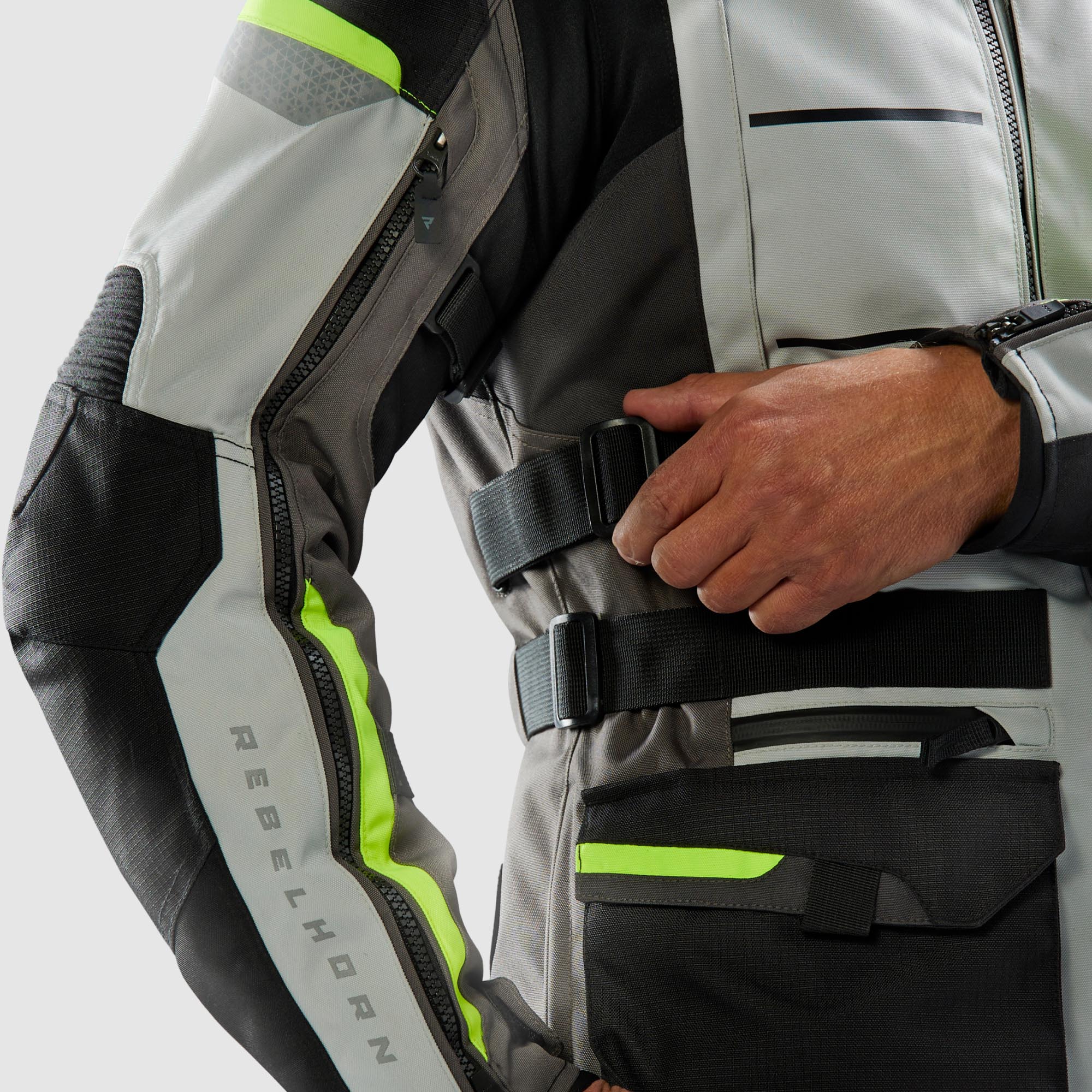 Rebelhorn Cubby 5 waterproof Motorcycle Textile Jacket grey/yellow M Figure 5