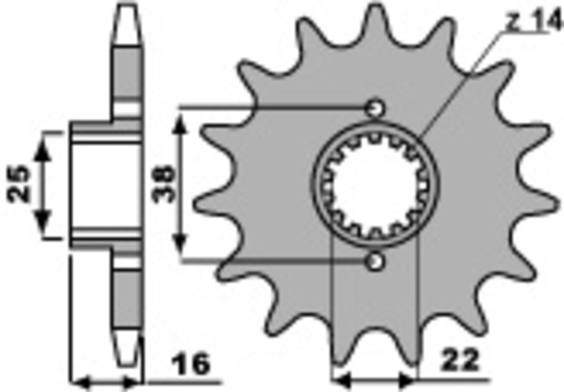 PBR Standard stål kedjehjul 490 - 520 Figur 2