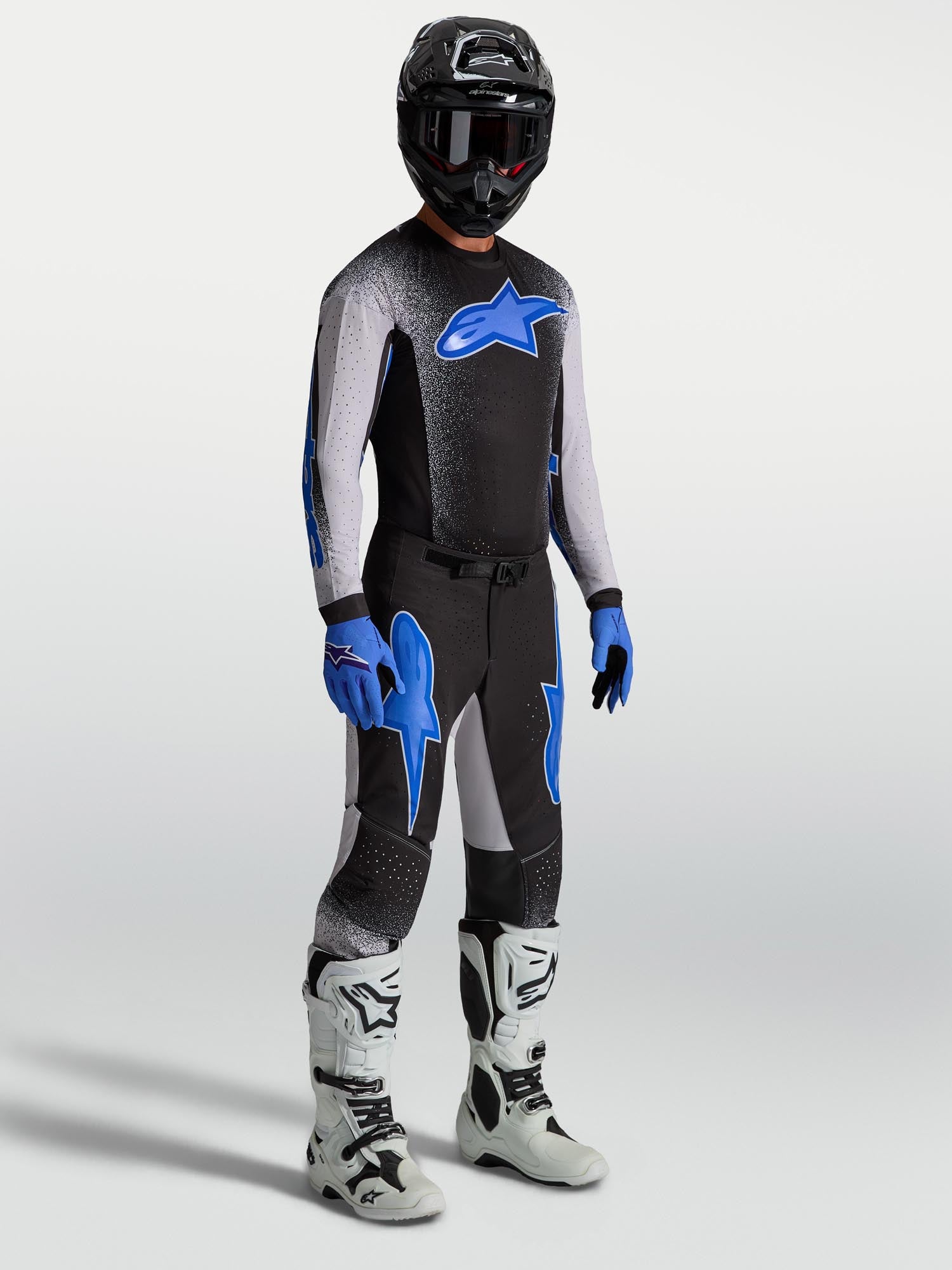 Alpinestars Supertech Hiten AFD Motocross Jersey schwarz/blau/lila XL Abbildung 3