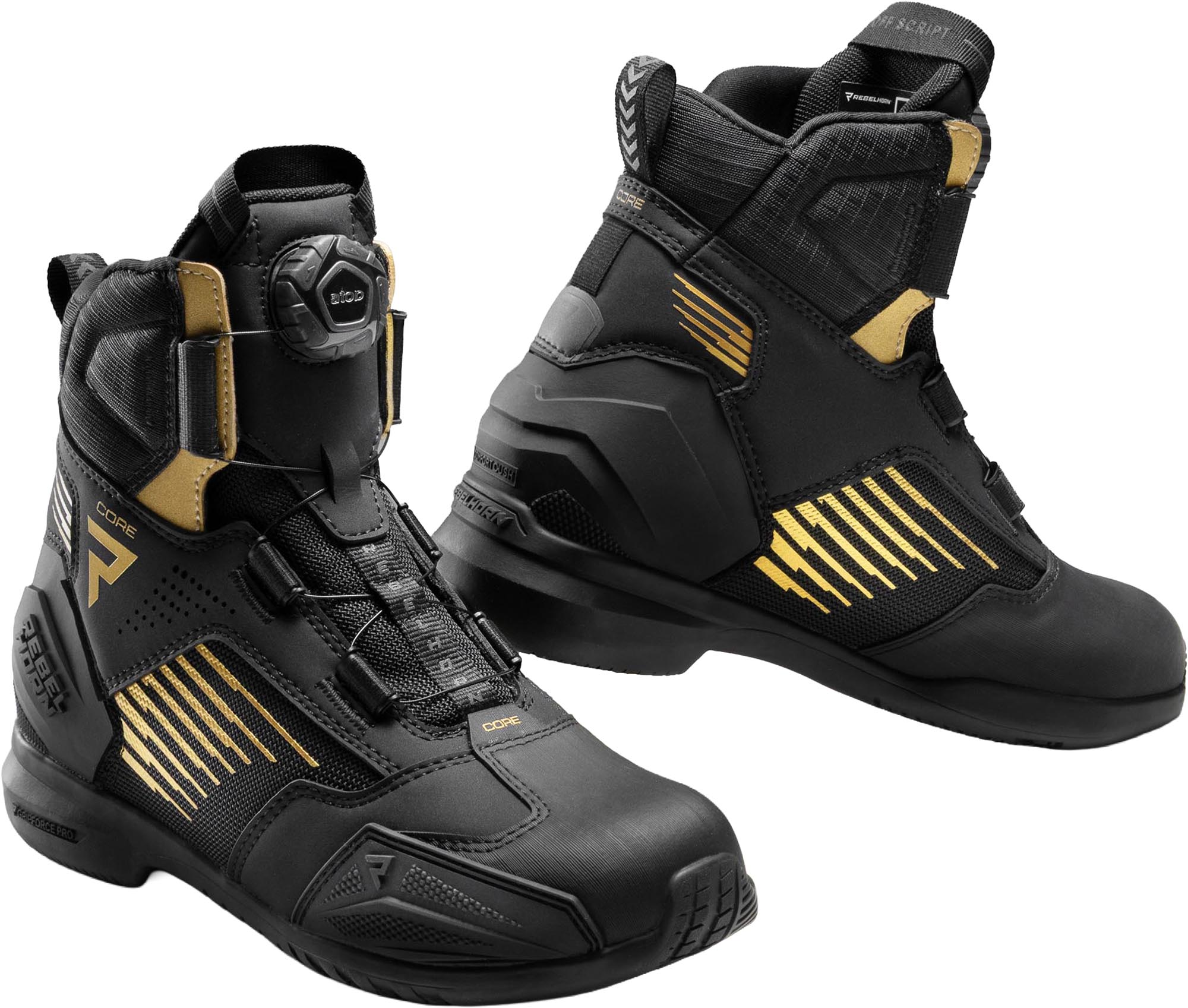 Rebelhorn Core Damer Motorcykelsko Sort/guld 43 Figur 1