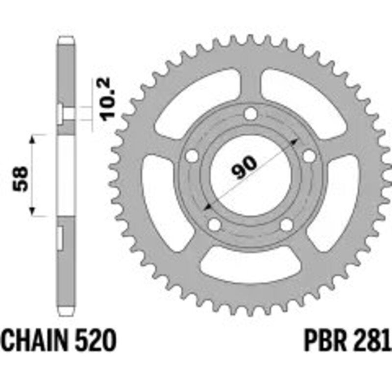 PBR Acciaio per pignoni posteriori Standard - 520 Figura 1