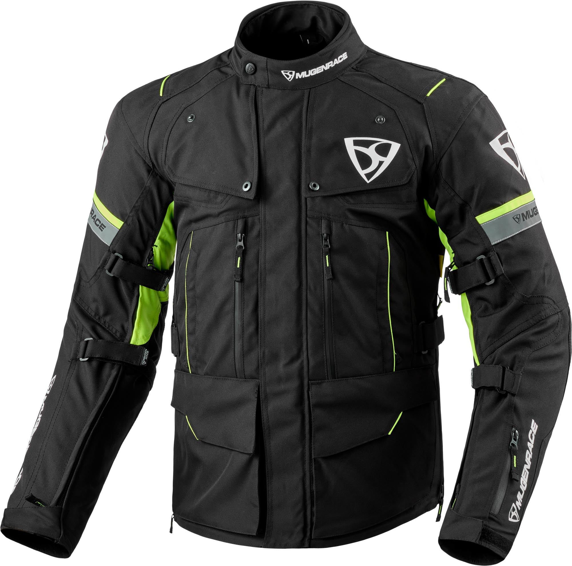 MUGENRACE T-Uno waterdichte motorfiets textieljas Zwart/Geel M Figuur 1