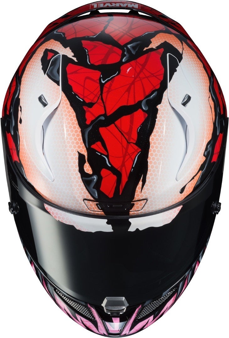 carnage motorcycle helmet Inspired Custom Venom ( Red Venom helmet ) skull elite glass hybrid fabric Carnage Venom helmet / custom