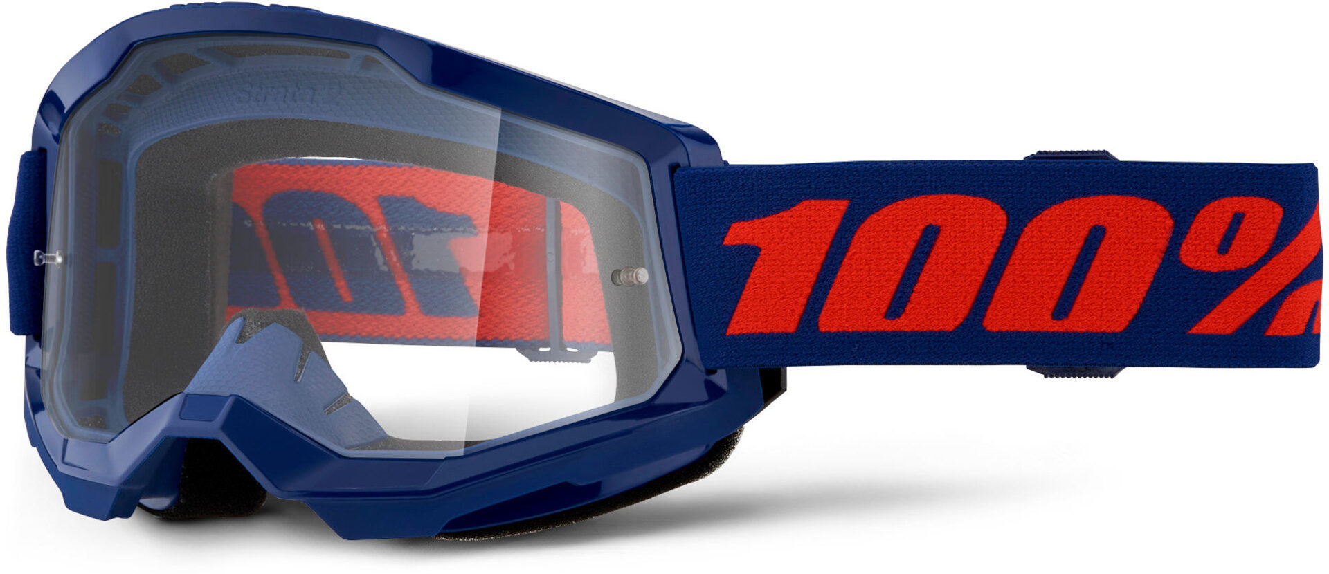 100% Strata 2 Essential Ochelari de motocross Albastru/Roșu Figura 1
