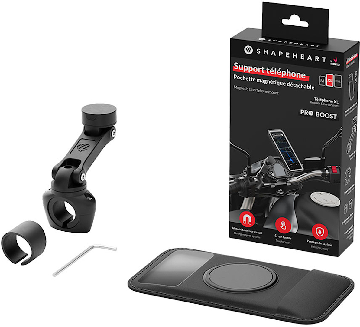 Shapeheart Motorcycle Bundle Pro Boost Magnetic Smartphone Mount for Motorcycle Handlebars XXL Figure 2