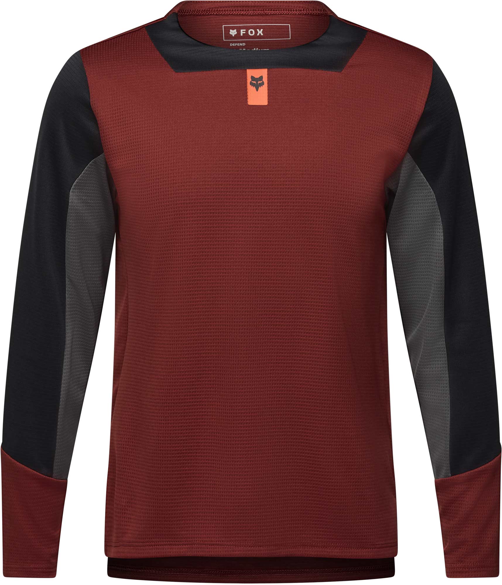 FOX Defend LS Maillot de vélo pour jeunes Rouge foncé YM Figure 1