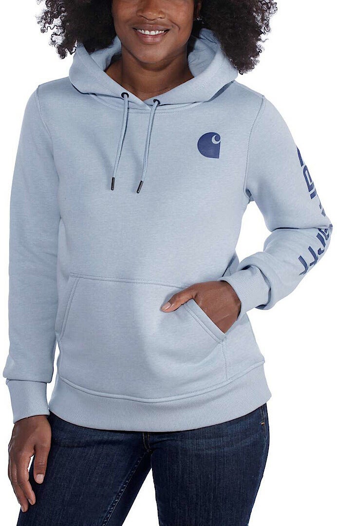 Carhartt Clarksburg Logo レディースパーカー ライトブルー XL 図2