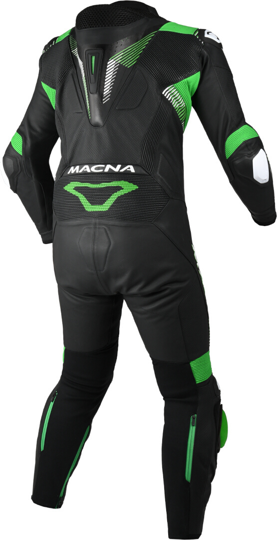Macna Armadyl Costum perforat din piele de motocicletă One Piece Negru/Alb/Verde 46 Figura 2